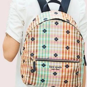 Kate Spade Bella Plaid Large Backpack